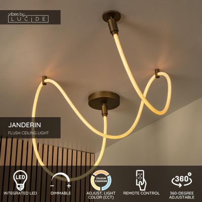 Lucide JANDERIN - Flush ceiling light - LED Dim. - CCT - 1x36W 2200K/3300K - Champagne Color - Vibes